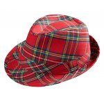 Αποκριάτικο Κόκκινο Καρώ Καπέλο Φεντόρα